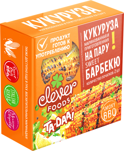 

Кукуруза Clever Foods Sweet BBQ маринованная стерилизованная 450 г