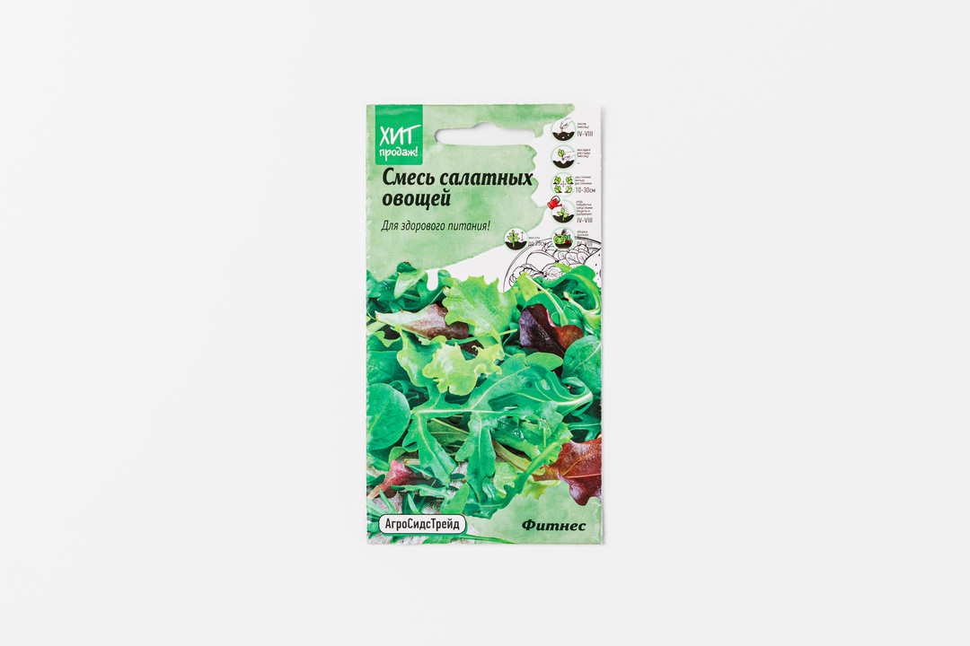 

Смесь семян АгроСидсТрейд Салатные овощи Фитнес, 1 г