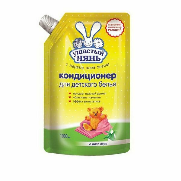 Кондиционер для детского белья Ушастый нянь с алоэ вера 1 л