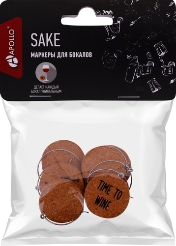 

Маркеры для бокалов APOLLO Sake 2,5x2,5x5,5см, железо Арт. SAK-01, 6шт