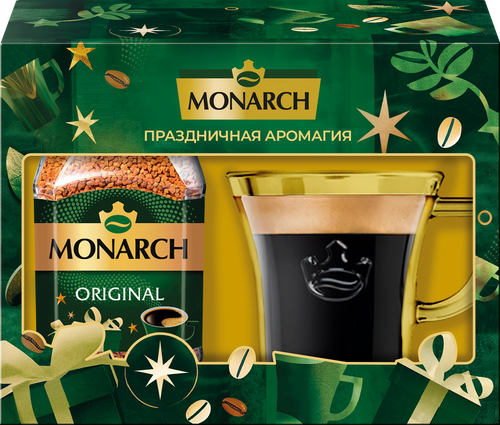 

Кофе растворимый Jacobs Monarch подарочный набор с кружкой c рисунком 95 г, кружка в ассортименте