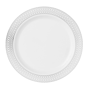 

Набор тарелок ZERO Home закусочных одноразовых Серебряный Кант 19 см, 12 шт., пластик, Китай