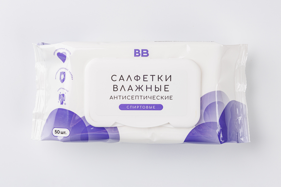 

Салфетки влажные ВкусВилл антисептические спиртовые 50 шт