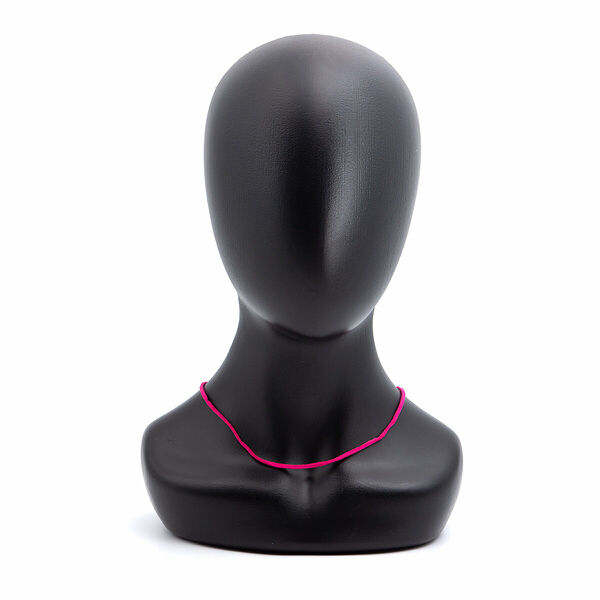 65237 Шнур с замком велюр, 2мм, 43см.(6051 малиновый)