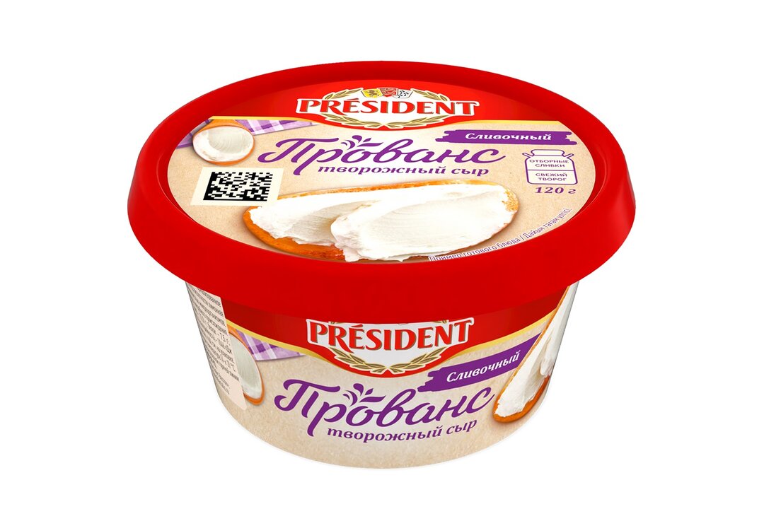

Сыр-мусс творожный President Прованс сливочный 62% БЗМЖ 120 г