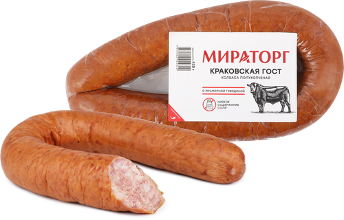 

Колбаса Мираторг полукопчёная Краковская 430 г
