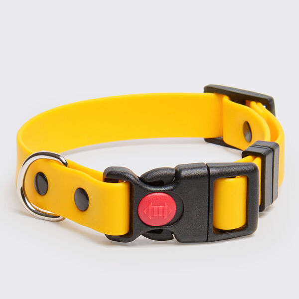 Ошейник Rungo из биотана с фастексом, 25мм, обх.шеи. 37-55см, матовый, желтый