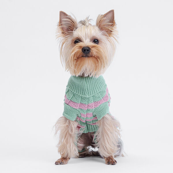 Свитер розовый в клетку S