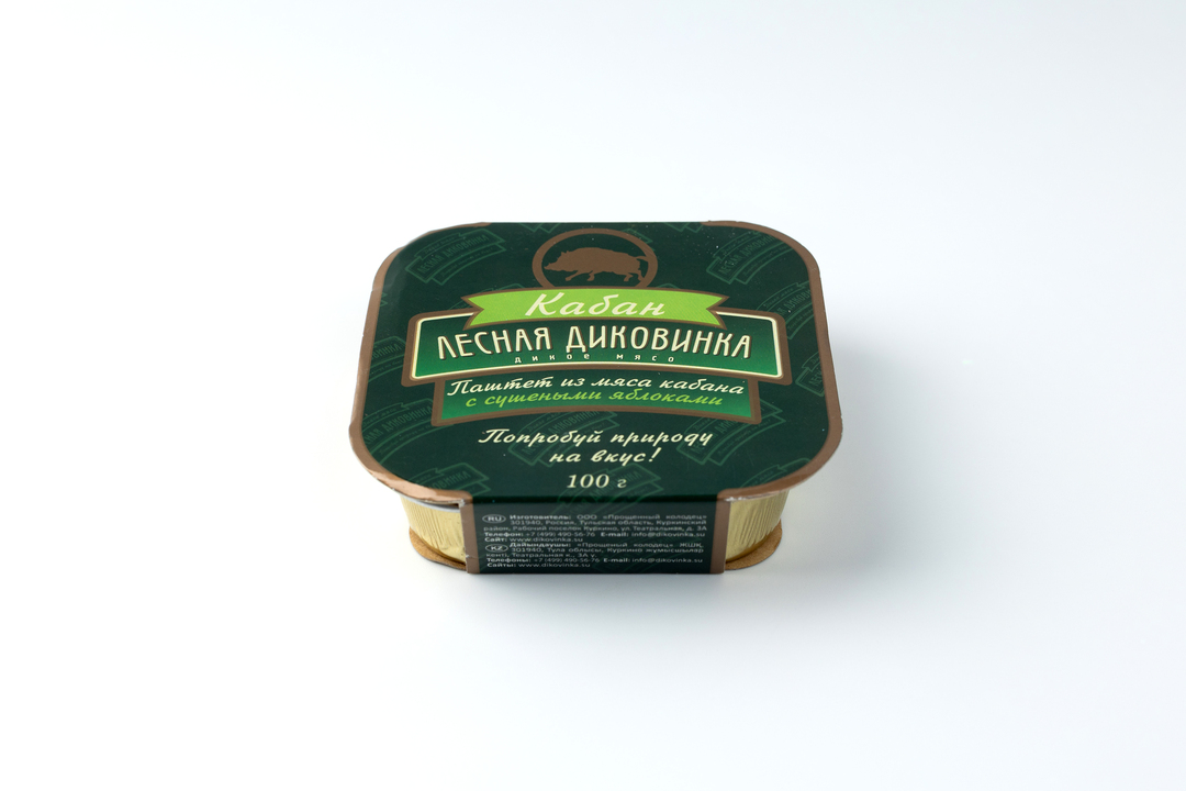 

Паштет Лесная Диковинка из мяса кабана с сушеными яблоками