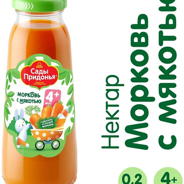 Нектар Сады Придонья Морковь с мякотью 200мл