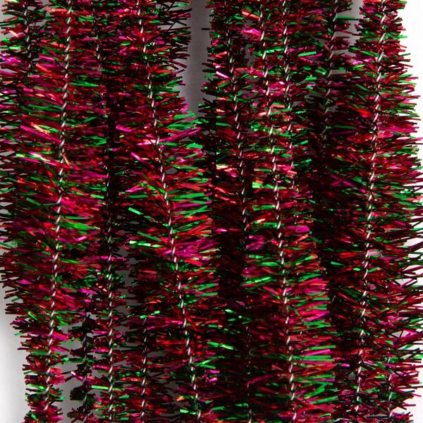 Проволока синельная блестящая 'Цветок', 12мм*300мм, 15шт/упак, Astra&Craft(B-041 радужный красный)