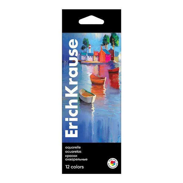 Краски акварельные Erich Krause Art Spirit с увеличенными кюветами 12 цветов