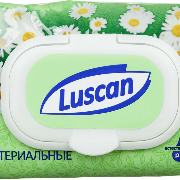 Салфетки влажные Luscan антибактериальные 70шт с крышкой