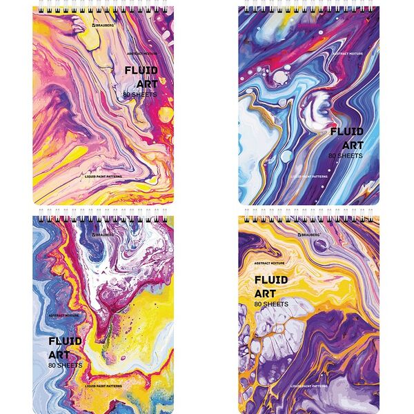 Блокнот Brauberg Colorful art, 80 листов, в клетку, в ассортименте
