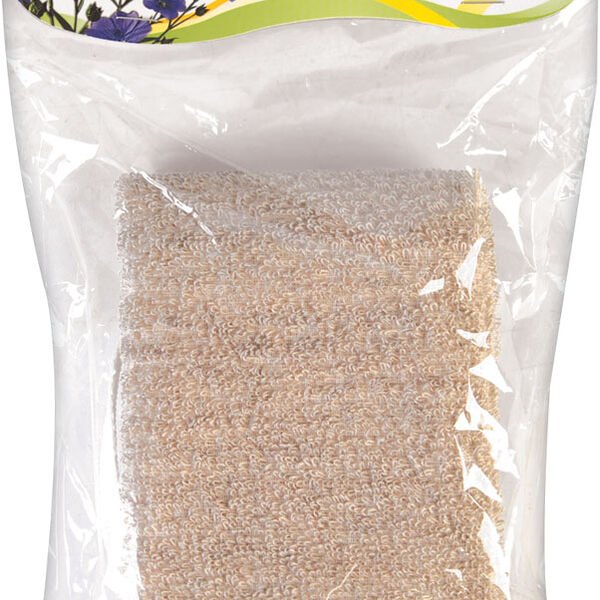 Мочалка из льна деликатная мягкая, 35×9 см ТМ Eva (Эва)