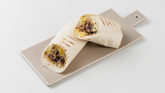 Шаурма с печеными вешенками и картофелем