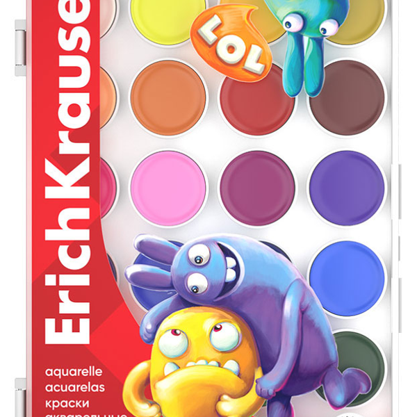 Акварель ErichKrause ArtBerry с УФ защитой яркости, 24 цвета