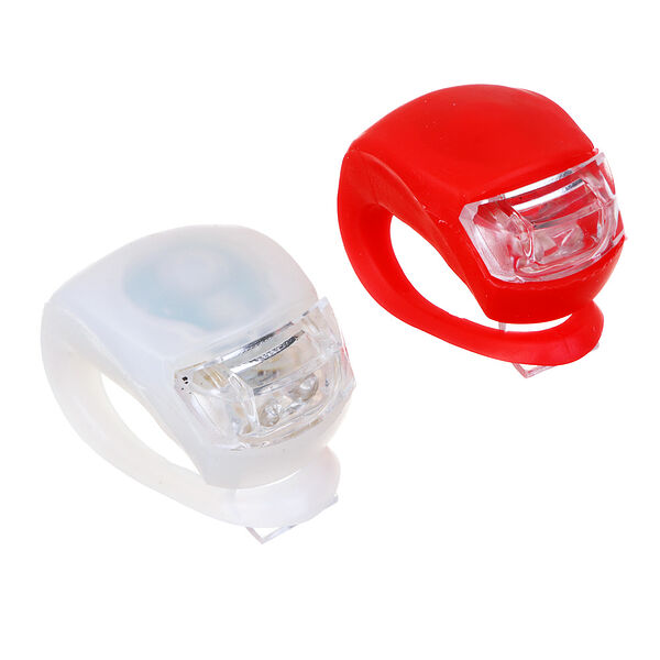 Silapro мини-фонарь велосипедный, 3 режима, 2 led, 2хag10 (в комплекте), 2 цвета