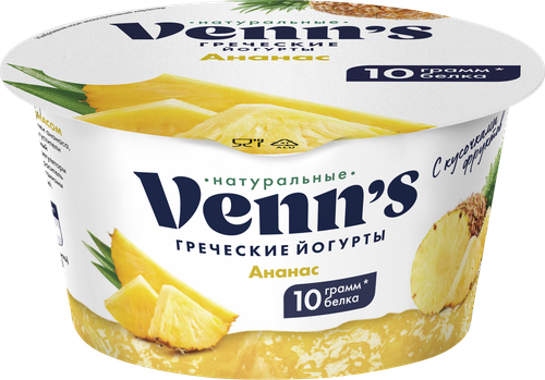 

Йогурт греческий Venn's обезжиренный с ананасом 0.1%, 130 г