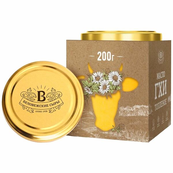 Масло Гхи Беловежские Сыры топленое 99% 200г