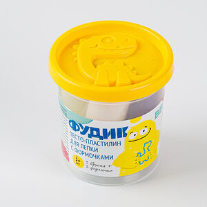 Тесто-пластилин для лепки с формочками (3 бруска+ 3 формочки)