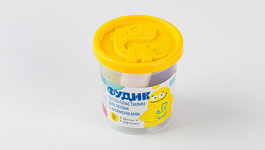 Тесто-пластилин для лепки с формочками (3 бруска+ 3 формочки)