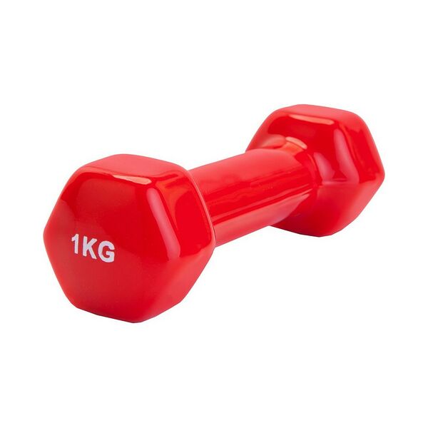 Гантель обрезиненная 1кг красная арт SF 0159