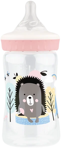 

Бутылочка для кормления LUBBY с широким горлом и силиконовой молочной соской, с 0 месяцев