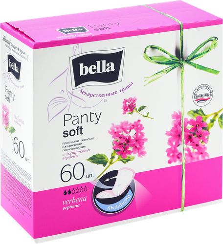 

Прокладки ежедневные Bella Panty Soft Verbena 2 капли 60 шт