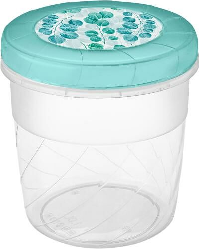 Банка Бытпласт с завинчивающейся крышкой с декором 1.2л