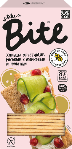 

Хлебцы хрустящие рисовые Take a Bite с морковью и томатом 150 г