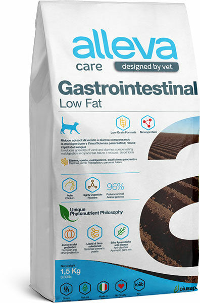 Сухой диетический корм Alleva Care Cat Gastrointestinal Low Fat при заболеваниях ЖКТ 1.5кг