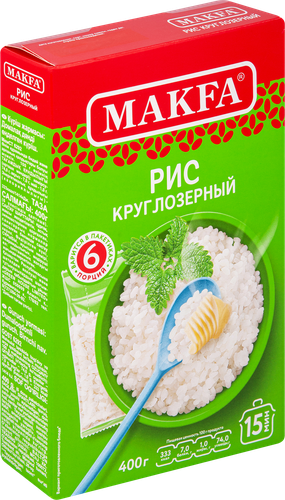 

Рис Makfa шлифованный круглозерный 400 г