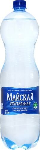Вода минеральная Майская Хрустальная газированная 1.5 л