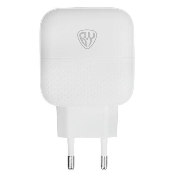 By сетевое зарядное устройство модерн, быстрая зарядка qc3.0+type-c pd, 3а, 18вт, белый
