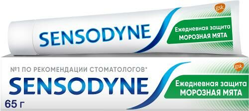 Зубная паста Sensodyne Ежедневная Защита Морозная мята для чувствительных зубов с фтором 65 г