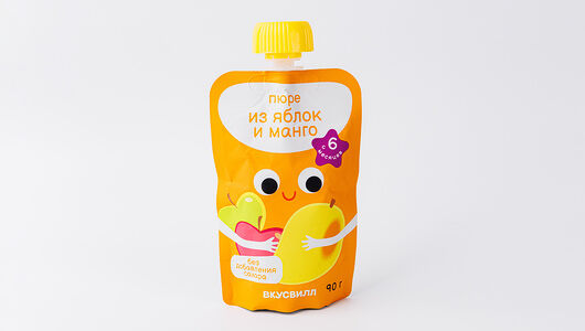 Пюре из яблок и манго, 90 г