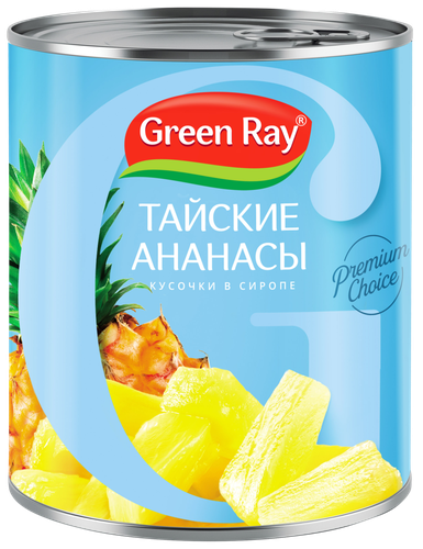 

Ананасы тайские Green Ray кусочки в сиропе