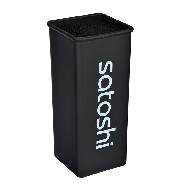 Satoshi подставка для ножей с полипропиленовыми разделителями, 10x10x22,5см, квадрат, soft-touch чер