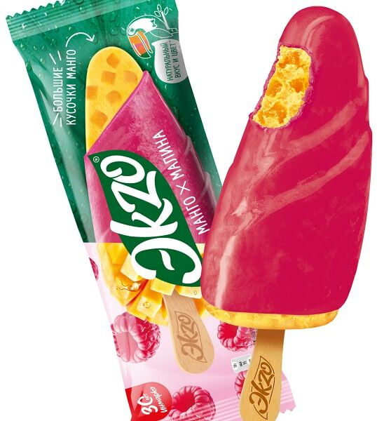 Мороженое Эkzo Эскимо в фруктовой глазури Манго-Малина 70г