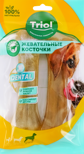 Лакомство для собак Triol Кость из жил 16 см 2 шт, 165 г