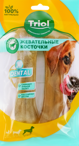 

Лакомство для собак Triol Кость из жил 16 см 2 шт, 165 г