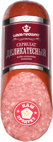 

Колбаса полукопченая ЦАРЬ ПРОДУКТ Сервелат Деликатесный, категория В, 350г