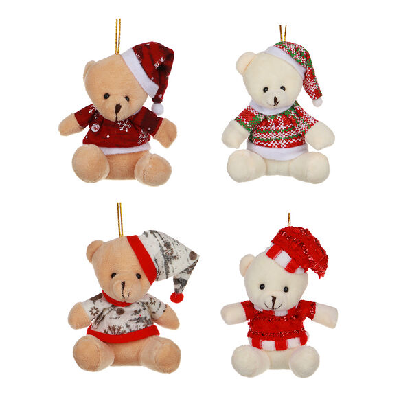 Сноу бум сувенир мягкий в виде мишки, 10 см, полиэстер, ассортимент