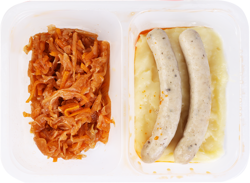 Колбаски ФУДМАРКЕТ По-нюрнбергски с картофельным пюре и капустой, 250г