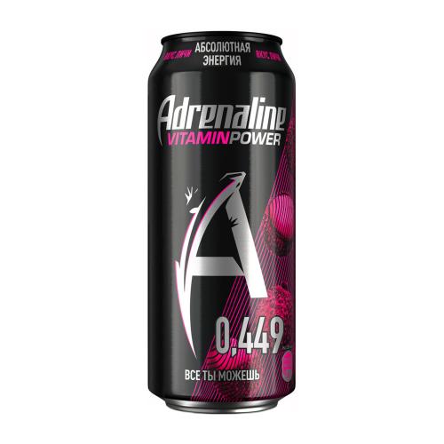 

Напиток энергетический Adrenaline Rush Vitamin Power тонизирующий газированный, 0.449л