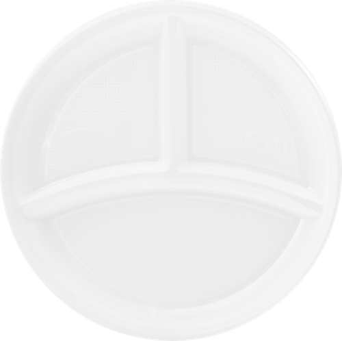 

Тарелки пластиковые одноразовые 365 дней 3 секции d20.5 cм 12 шт