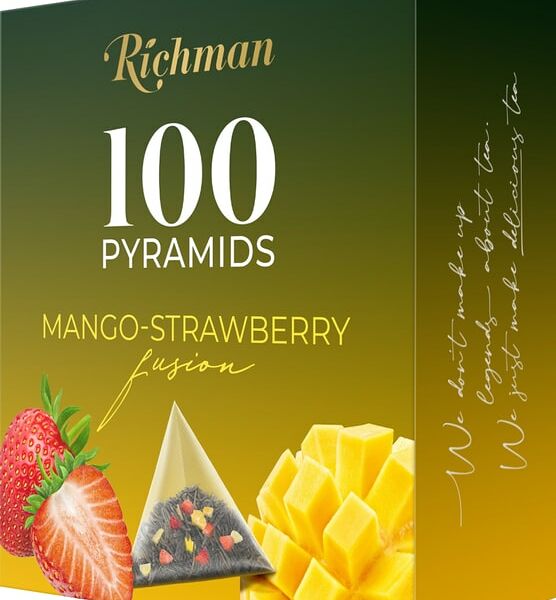 Чай зеленый байховый Richman c ароматом манго и клубники 100*2г