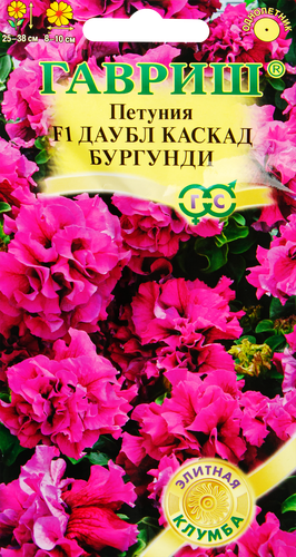 

Семена ГАВРИШ Элитная клумба, Петуния махровая крупноцветковая Даубл Каскад Бургунди F1, Арт. 1912238025