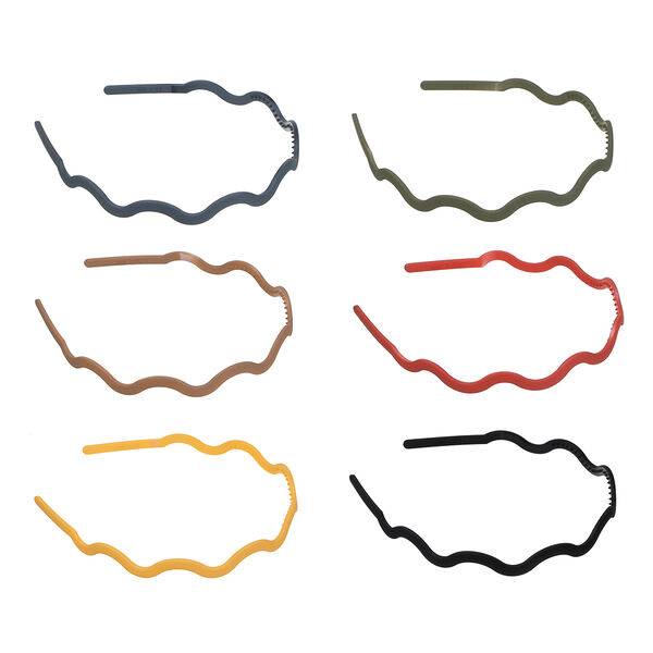 Юниlook ободок для волос 0,6см, пластик, 6 цветов, acs-04